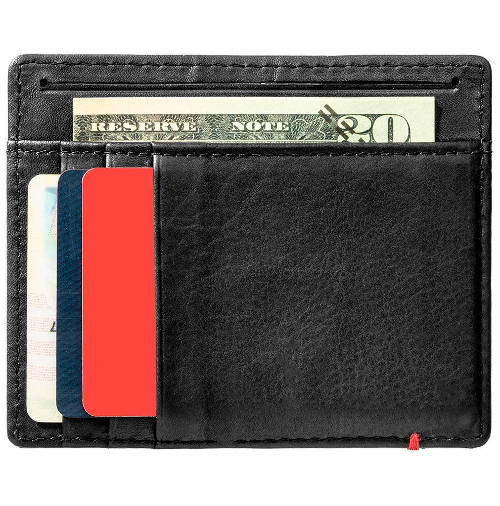 Black Leather Wallet- Anchor Metal Plate Design - Image 7