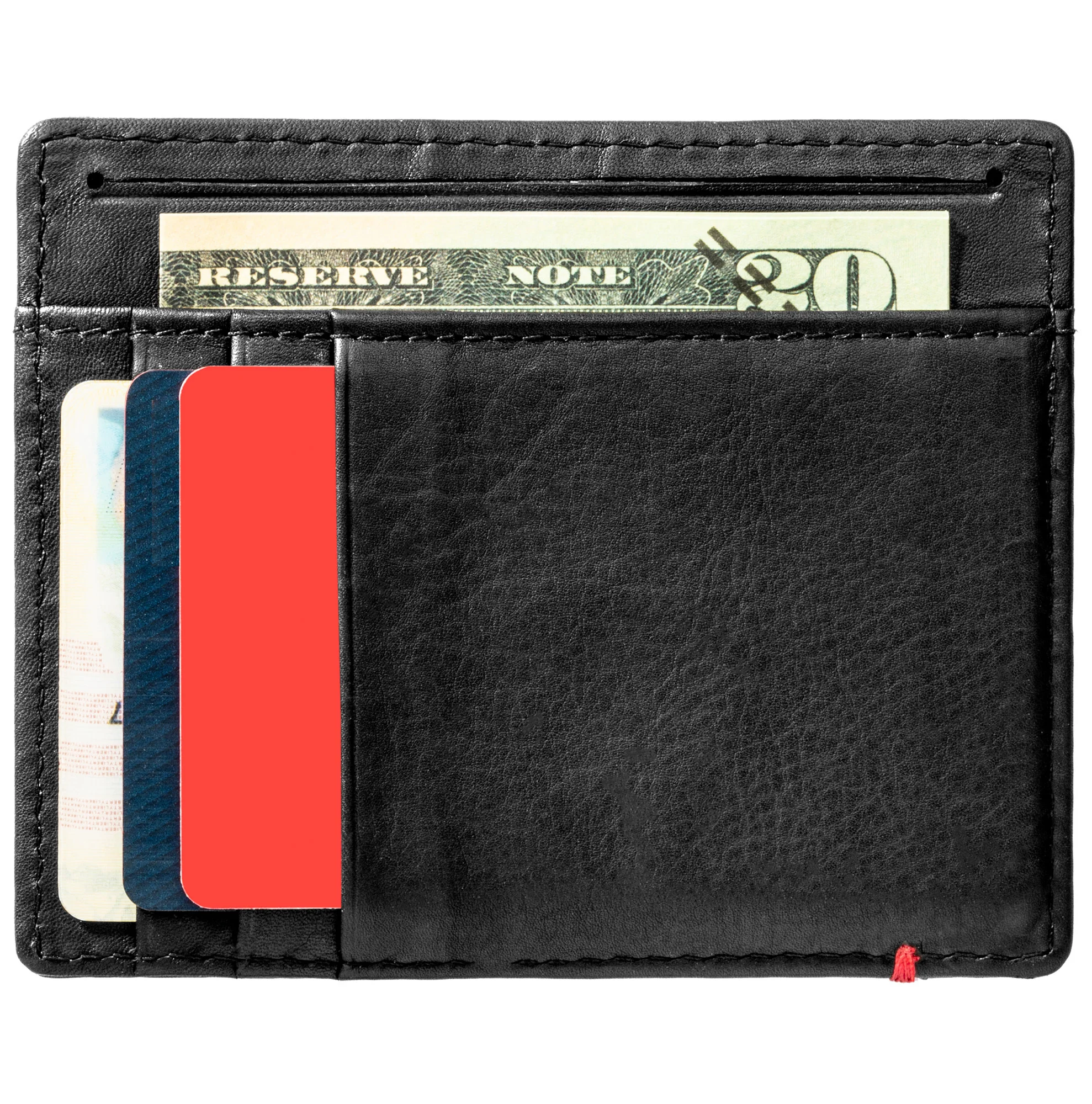 Black Leather Wallet- Bass Metal Plate Design - Image 25