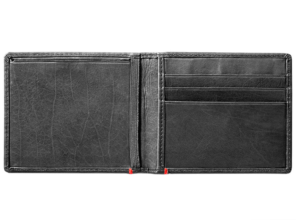 Black Leather Wallet- Skull Metal Plate Design - Image 8