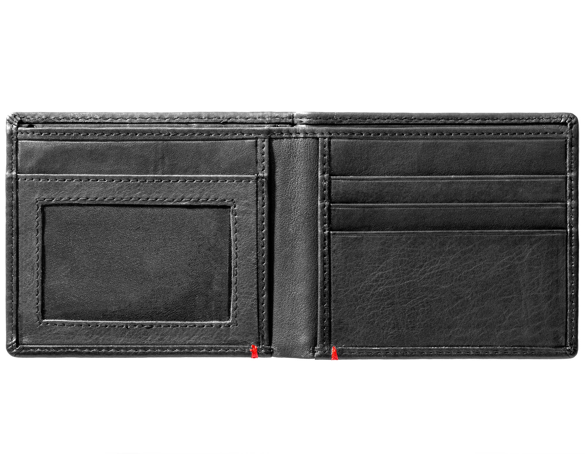 Black Leather Wallet- Spade Skull Metal Plate Design - Image 21
