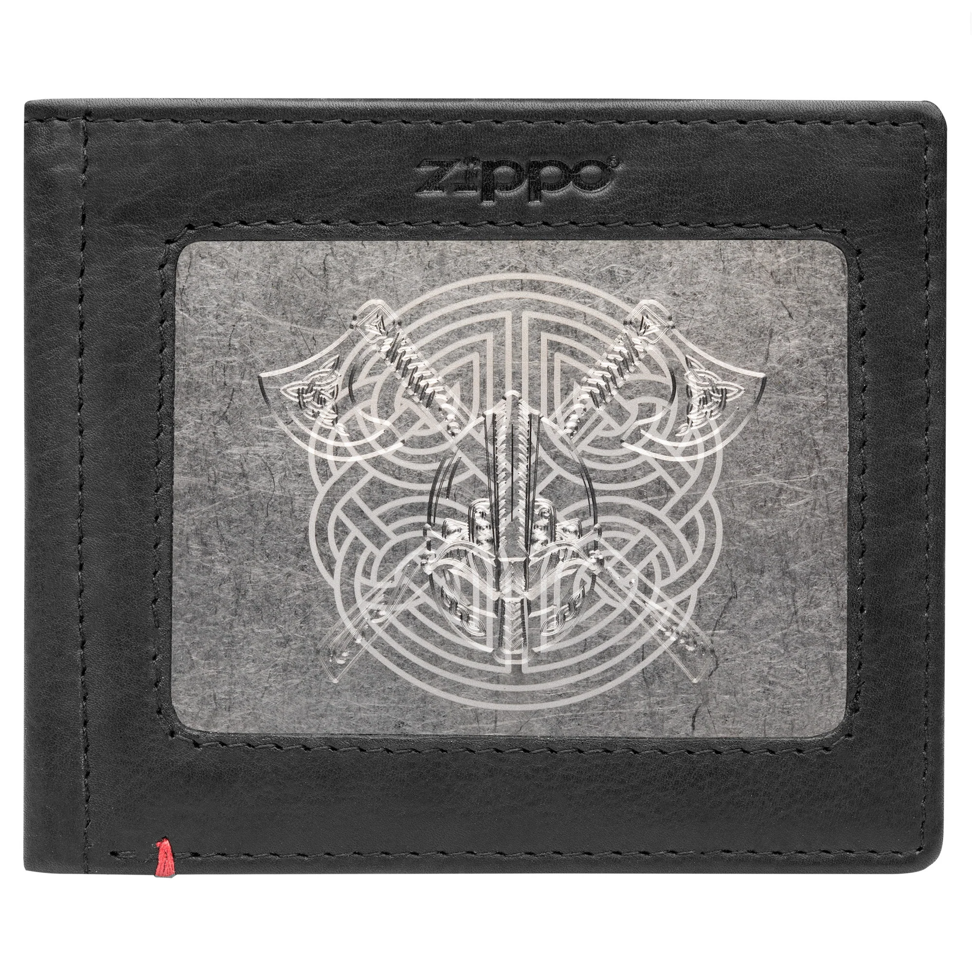Black Leather Wallet- Viking Metal Plate Design - Image 19