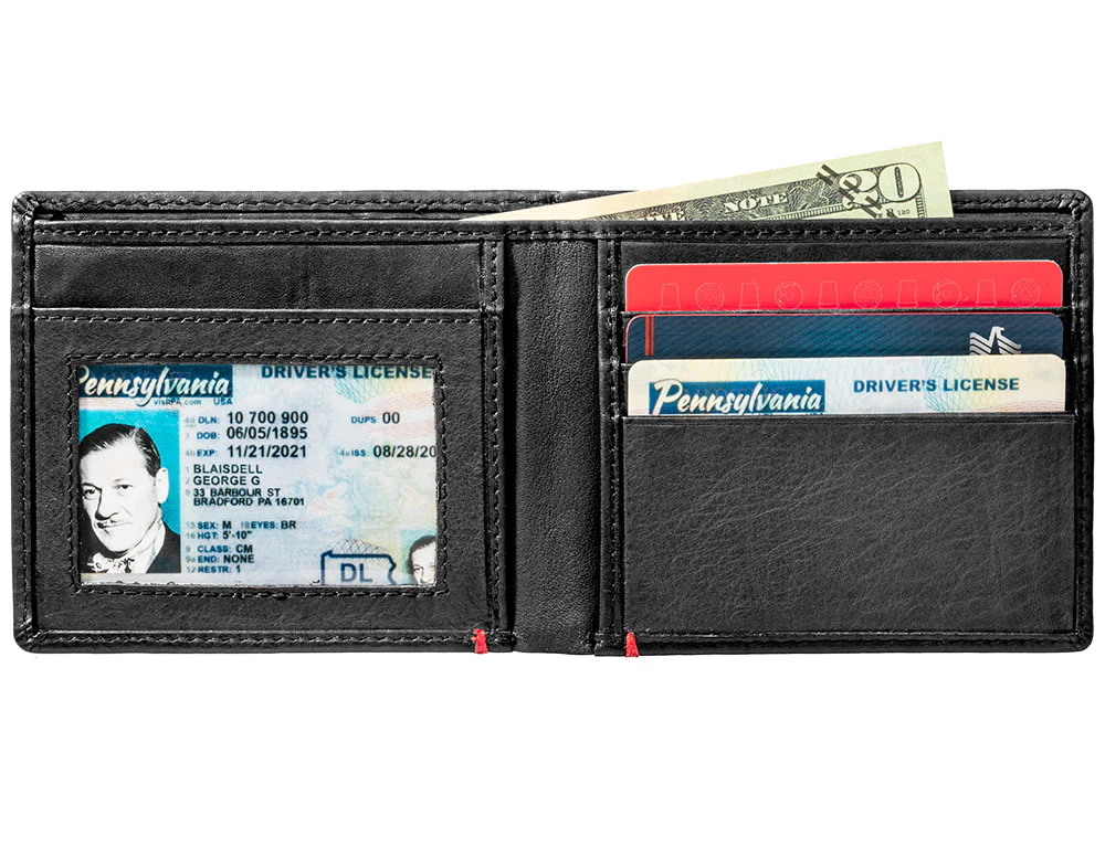 Black Leather Wallet- Zippo 1932 Metal Plate Design - Image 3