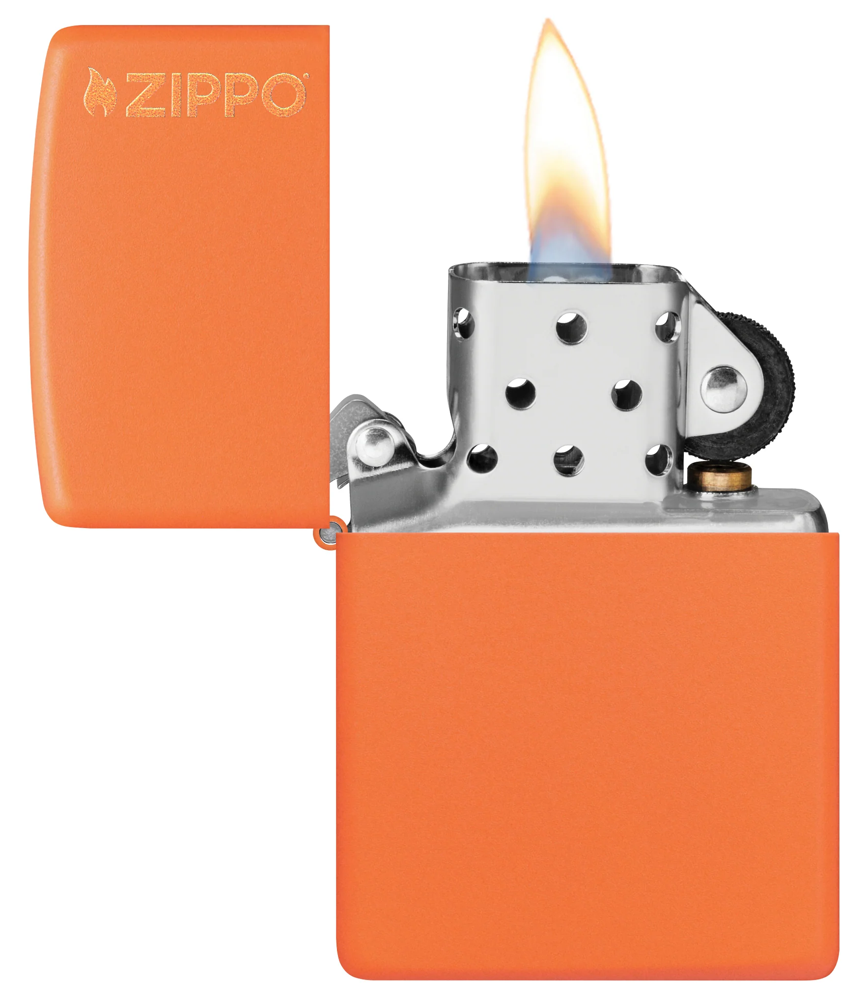 Classic Orange Matte Zippo Logo - Image 3