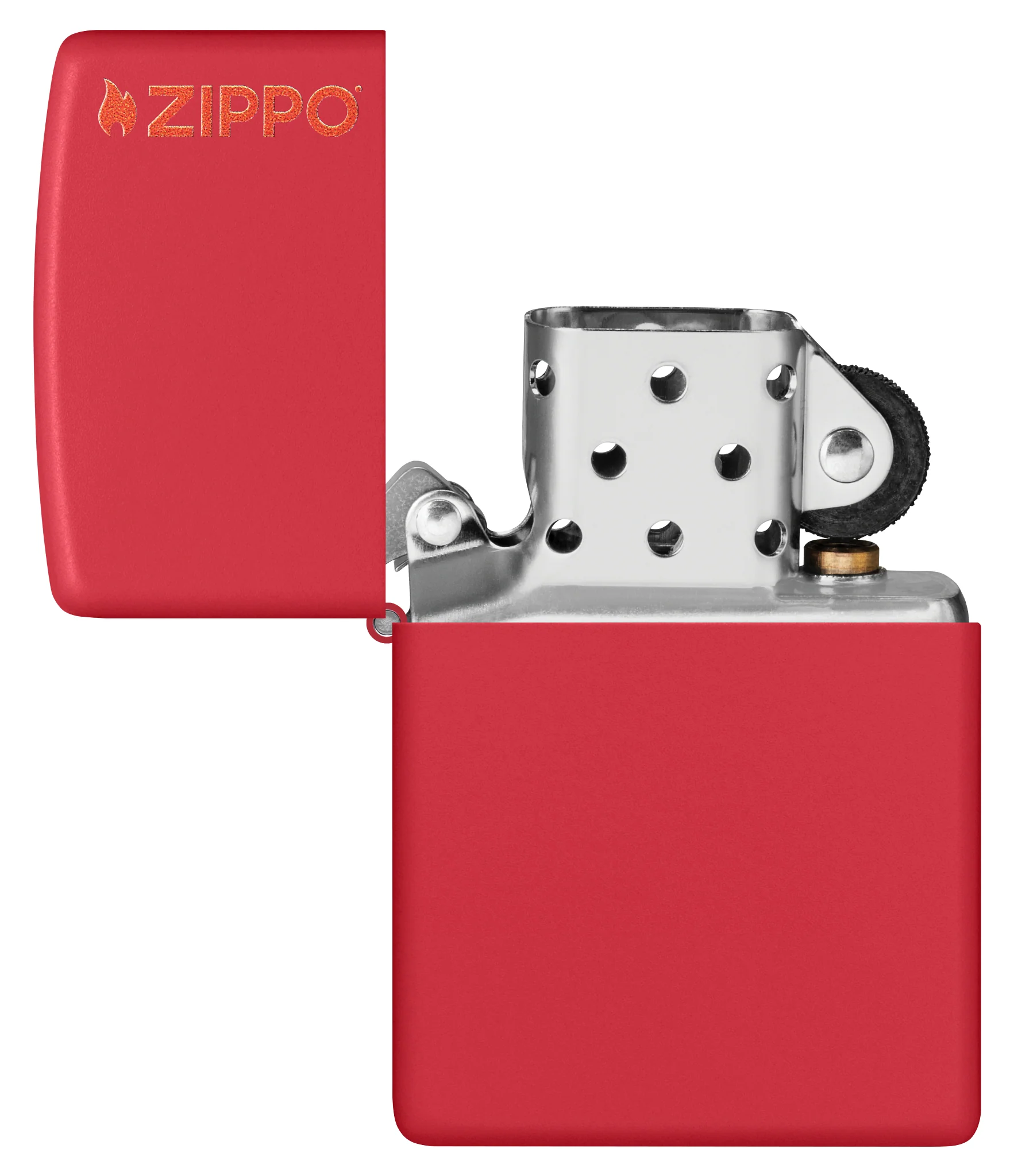 Classic Red Matte Zippo Logo - Image 4