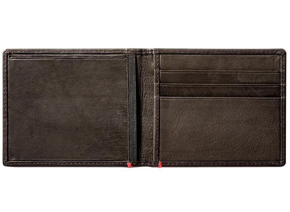 Mocha Leather Wallet- Cross Wings Metal Plate Design - Image 6