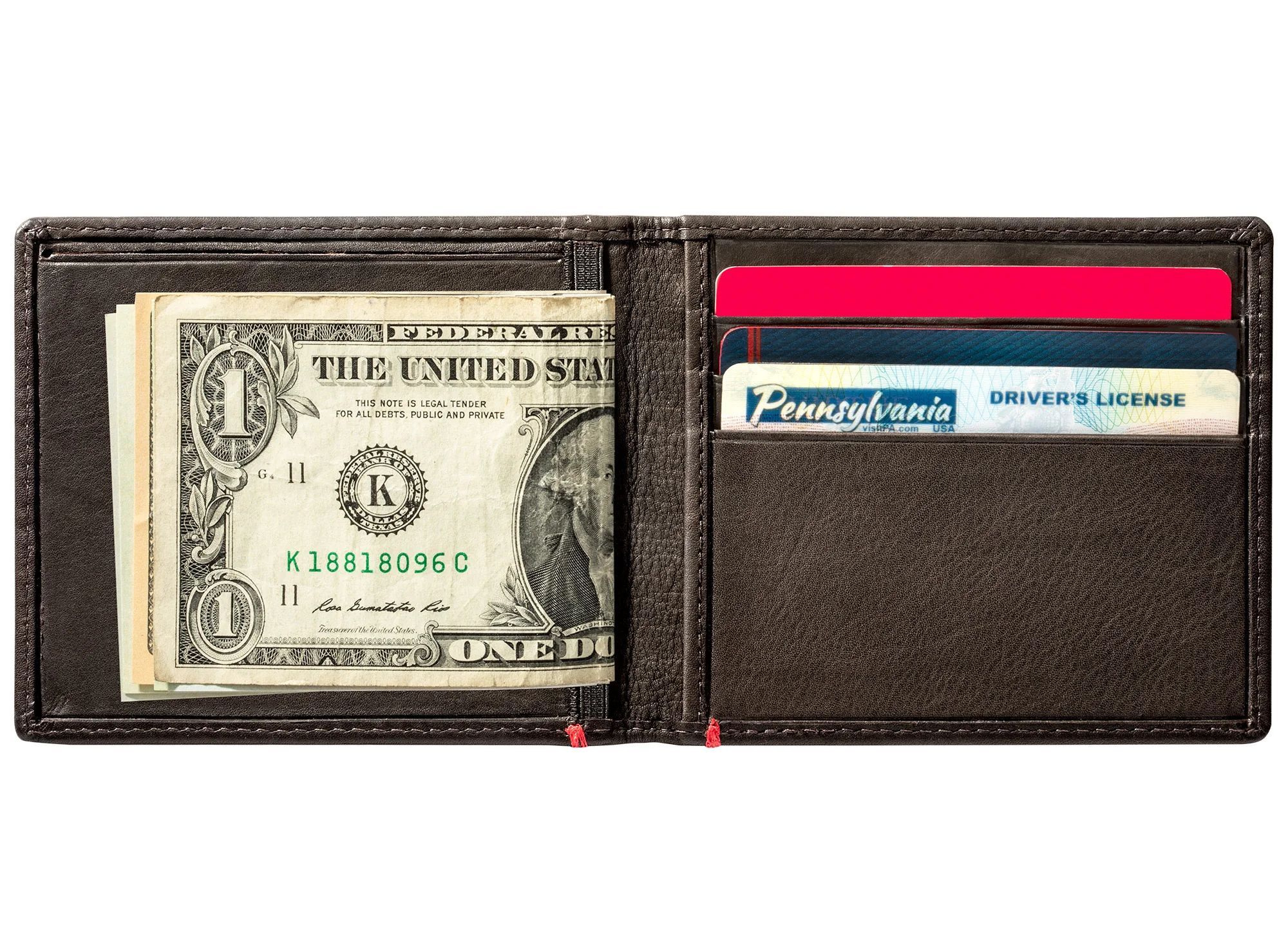 Mocha Leather Wallet- Skull Metal Plate Design - Image 14