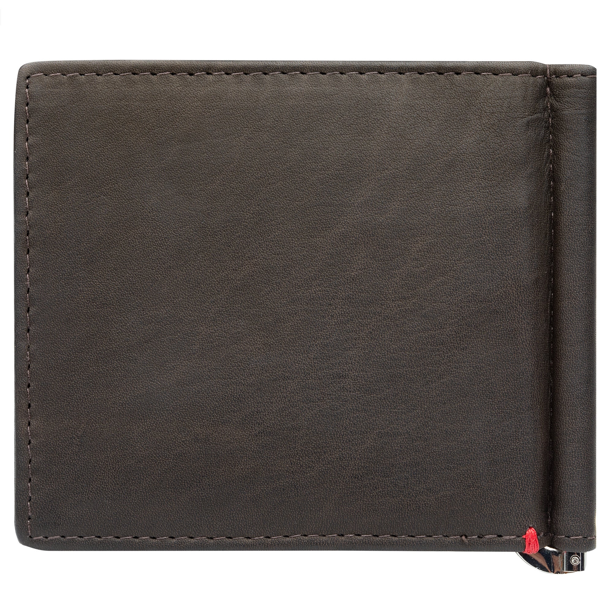 Mocha Leather Wallet- Spade Metal Plate Design - Image 2