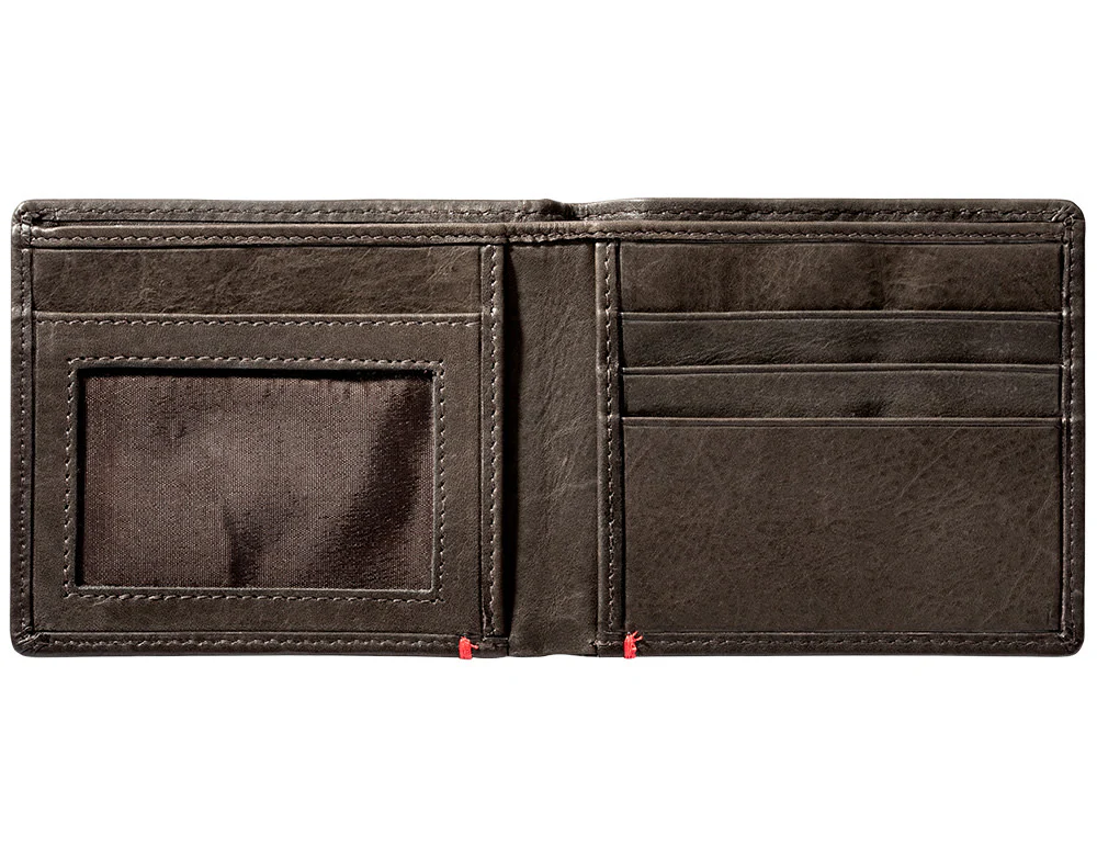 Mocha Leather Wallet- Zippo Flame Metal Plate Design - Image 13