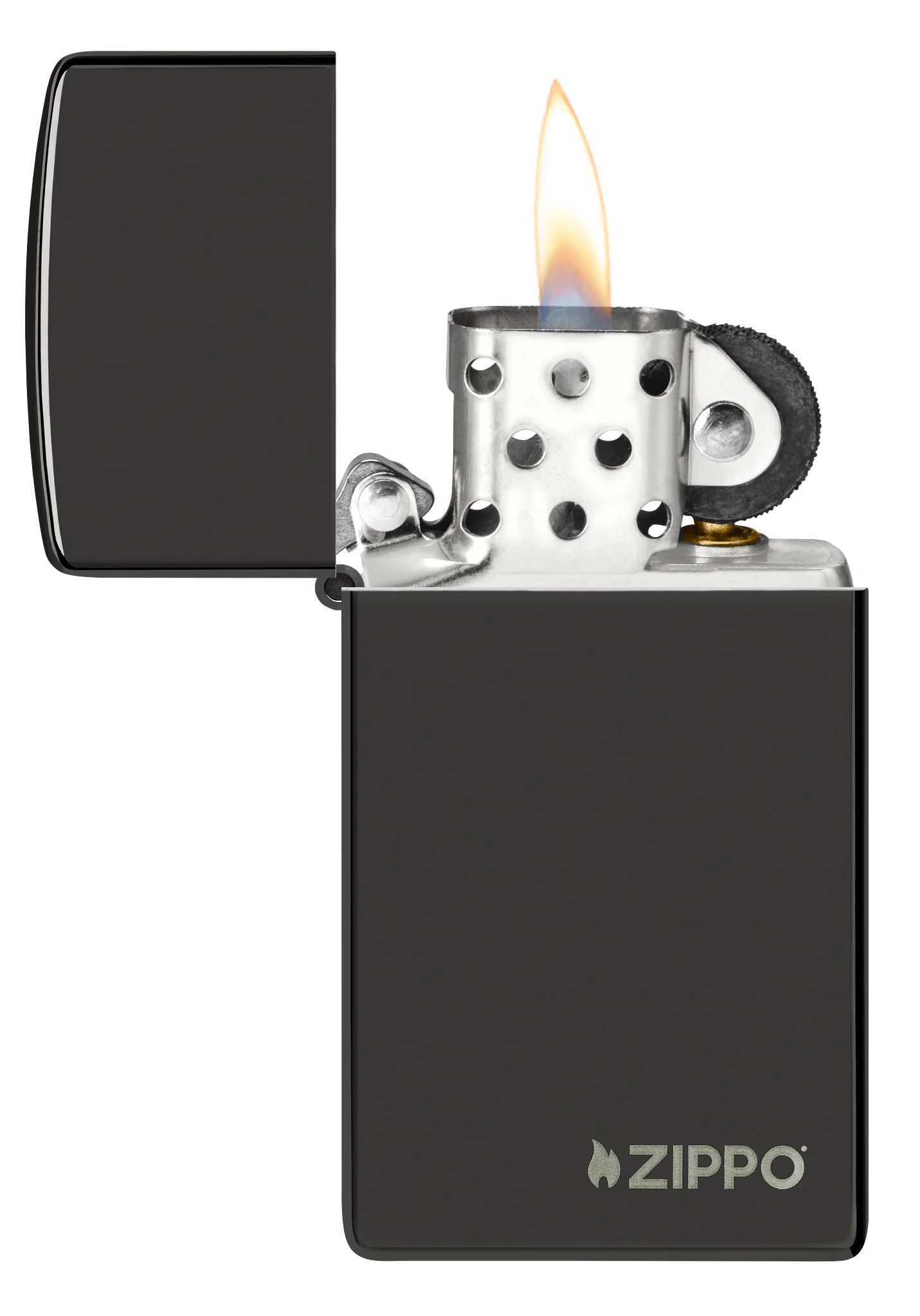 SlimĀ® High Polish Black Zippo Logo - Image 3