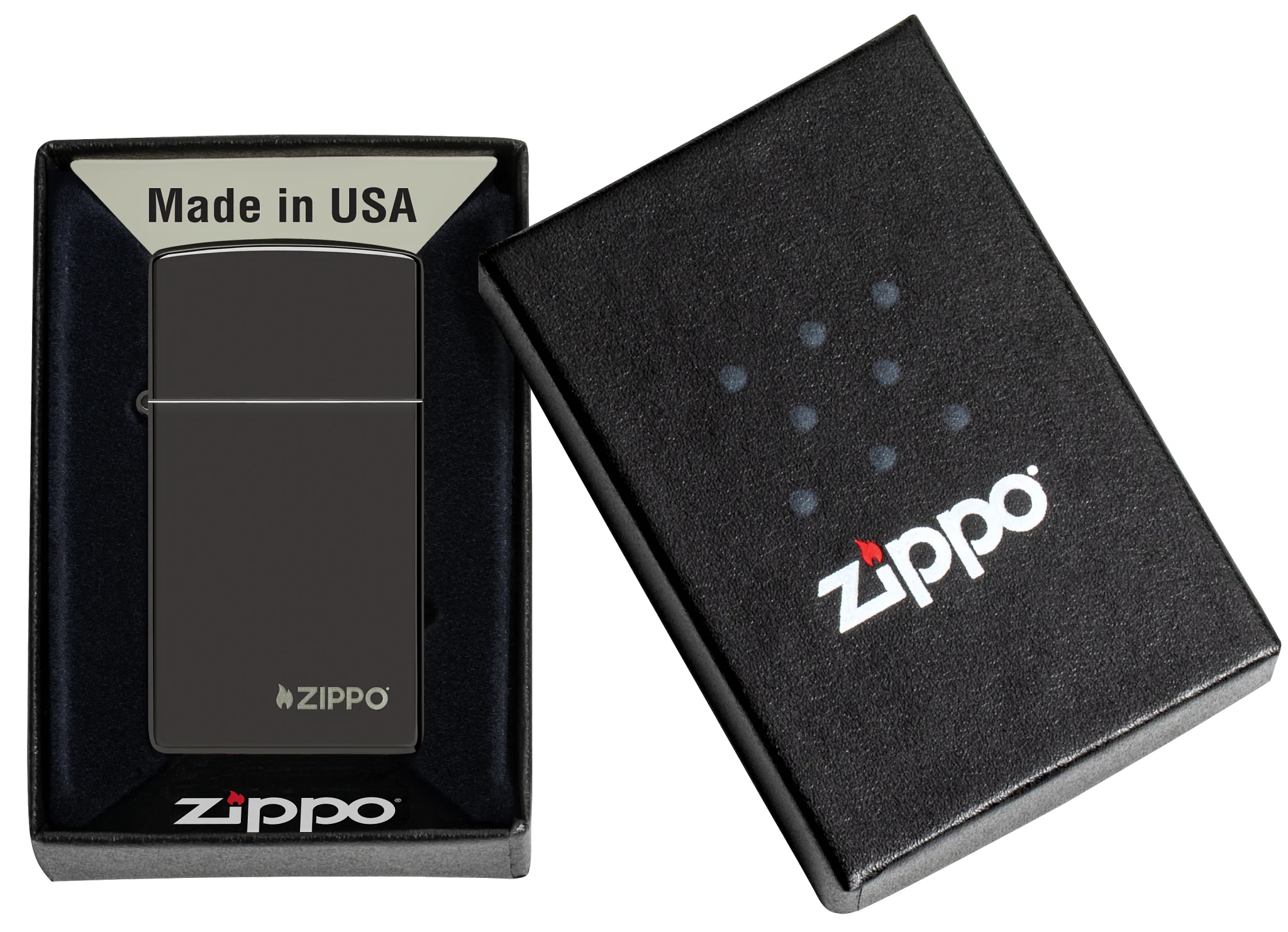 SlimĀ® High Polish Black Zippo Logo - Image 6